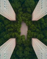 Poster - Sustainable Urban Design Vertical High-Rise Integration and Lush Greenery - Smart City Planning and Eco-Driven Development for Modern Real Estate Applications