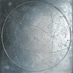 Wall Mural - celestial chart depicting constellations and stars