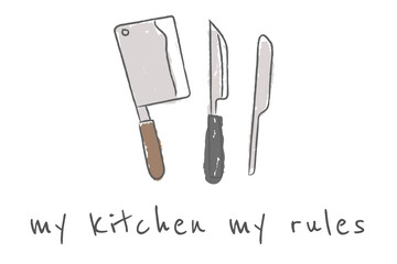 Wall Mural - my kitchen my rules design ele