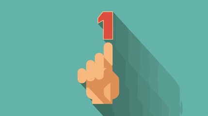 Number 1 Index Finger Flat Icon for Apps