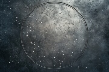 Wall Mural - celestial chart depicting star constellations on dark surface