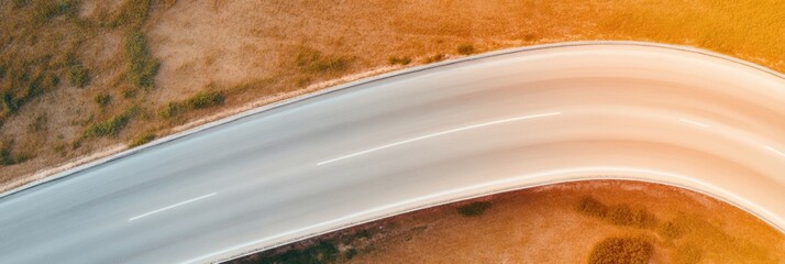 Aufkleber - Aerial View of Curved Highway Design Sleek Asphalt Patterns for Urban Development and Transportation Innovation - Ideal for Smart City Planning and Infrastructure Efficiency