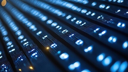 Abstract Digital Data Stream: Glowing Blue Binary Code