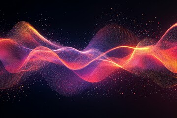 Wall Mural - glowing particle waves: an abstract digital art piece