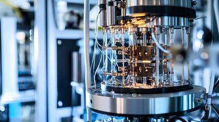 Wall Mural - quantum computing research lab, cutting-edge laboratory with quantum processors, innovative style