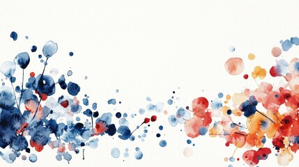 Poster - Splattered watercolor idea. Beautiful watercolor abstract art with vibrant colors and fluid shapes for creative projects.