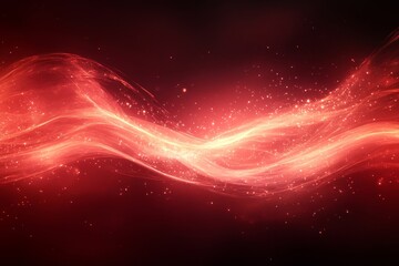 red waves with light streaks, generative ai