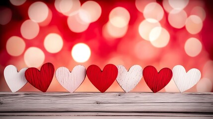 Poster - Striking and colorful heart shaped arranged in an eye catching vibrant pattern over a luminous radiant gradient background creating an exciting and romantic Valentine s Day atmosphere