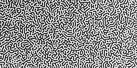 Wall Mural - abstract truing organic wallpaper turing reaction diffusion monochrome seamless pattern with chaotic