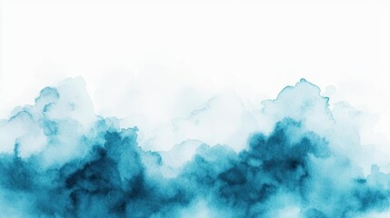 Poster - Water watercolor concept. A mesmerizing watercolor abstract background in deep blue tones, perfect for design.