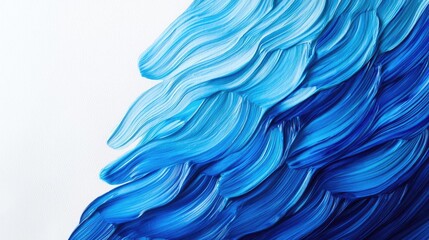 Poster - Water watercolor concept. Abstract blue waves created with paint, showcasing artistic texture and color depth.
