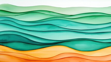 Poster - Tropical watercolor idea. Colorful abstract waves create a soothing and dynamic visual experience.