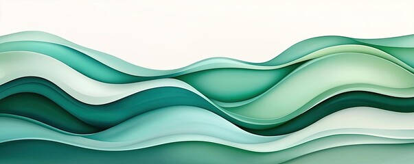 Poster - Water watercolor concept. Elegant abstract waves in soothing teal tones create a calming visual experience.