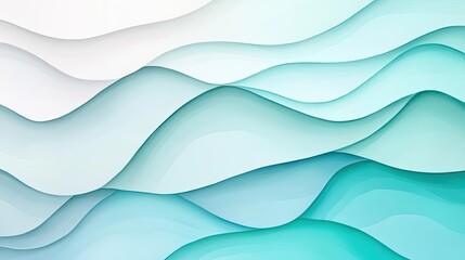 Poster - Water watercolor concept. Elegant flowing abstract waves in soothing shades of blue and green.