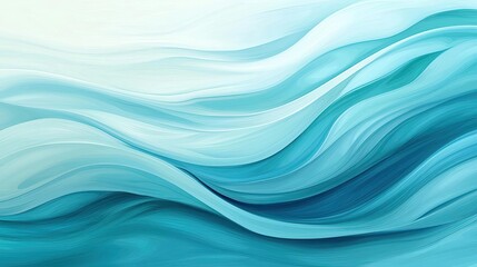 Poster - Water watercolor concept. Abstract wavy pattern in soothing shades of blue and white for creative projects.