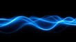 © PlanetOfVectors - Glowing blue waves with digital dot pattern on a dark background. Abstract concept representing technology, sound waves, or futuristic design. Ai generative