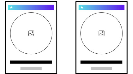 illustration of a set of devices with buttons and icons for a web interface layout