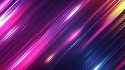 Wall Mural - abstract diagonal lines: vibrant neon lights and glowing stripes background
