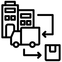 Sticker - Supply Chain Outline Icon