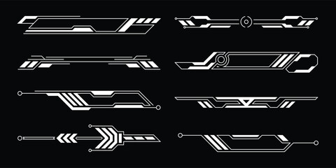 Wall Mural - sci-fi futuristic hud dashboard display virtual reality technology screen. user interface set. stati