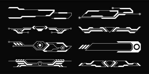 Wall Mural - sci-fi futuristic hud dashboard display virtual reality technology screen. user interface set. stati