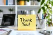 © md - Thank You Note on a Desk in an Office Setting