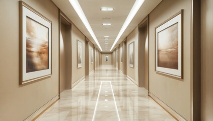 Wall Mural - Serene Corridor with Abstract Art