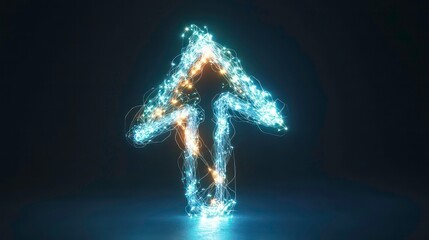 Poster - Glowing energy arrow pointing upwards, symbolizing growth, progress, and success.