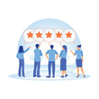 © berkah design - Consumer satisfaction with providing five-star rating feedback.