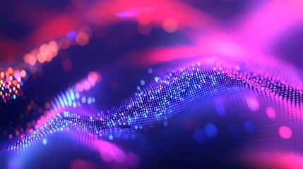 Wall Mural - abstract purple and pink digital wave