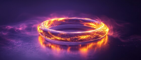 Wall Mural - glowing ring of fire and smoke. ai.