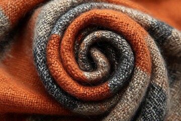 Canvas Print - Rolled Knitted Fabric in Autumnal Hues