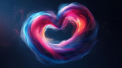 Canvas Print - abstract heart: vibrant swirls of light and color