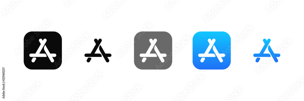 Apple App Store icon logo collection set Stock Vector | Adobe Stock
