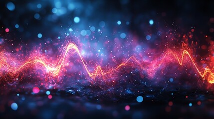 Wall Mural - luminous energy waves: a vibrant abstract composition