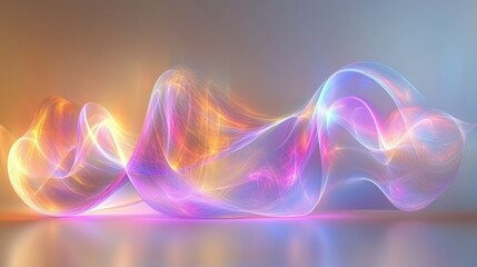Wall Mural - Abstract Colorful Light Waves Flowing in a Dreamlike Composition