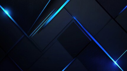 Wall Mural - abstract blue and black geometric design: a modern digital art