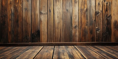 Rustic wooden backdrop for photography featuring rich brown tones with textured planks and a warm ambiance perfect for creating vintage scenes.