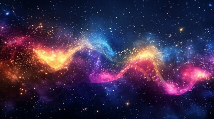 Wall Mural - cosmic melody: a vibrant nebula with musical notes