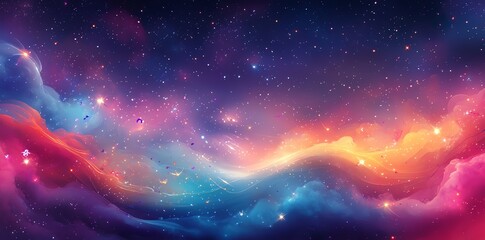 Wall Mural - cosmic nebula: a dreamlike, colorful space landscape