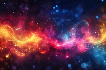 Canvas Print - cosmic music: a vibrant symphony of light and sound