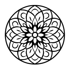 Rounded mandala coloring pages for young and adults 