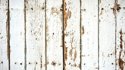 Wall Mural - Whitewashed Aged Wooden Wall Texture: Rustic, Weathered, Vintage Background