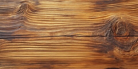 Wall Mural - Wood texture close-up featuring rich brown hues with pronounced grain patterns centered, ideal for backgrounds in design and decoration projects.