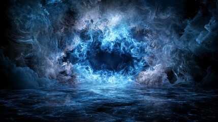 Aufkleber - A vast indigo plane quivers vibrating like the whisper abstract art digital creation surreal environment artistic concept