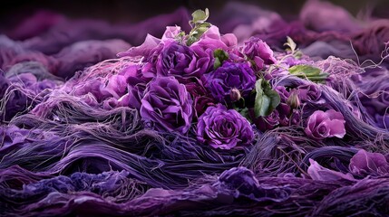 Aufkleber - Delicate violet layers unveil nature's beauty art creation abstract canvas ethereal environment artistic perspective