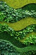 © Thi - Vibrant green living wall adorned with lush moss, showcasing nature's beauty and sustainability in urban design.