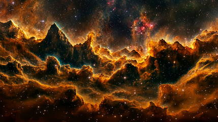 Wall Mural - Cosmic Cliffs: A breathtaking journey through the Carina Nebula's stellar landscapes, showcasing celestial wonders and cosmic formations.