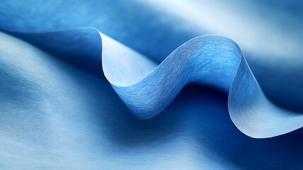 Wall Mural - a close-up of blue paper showing the smooth curve background