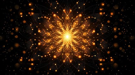 Canvas Print - golden mandala: a radiant burst of light and intricate design